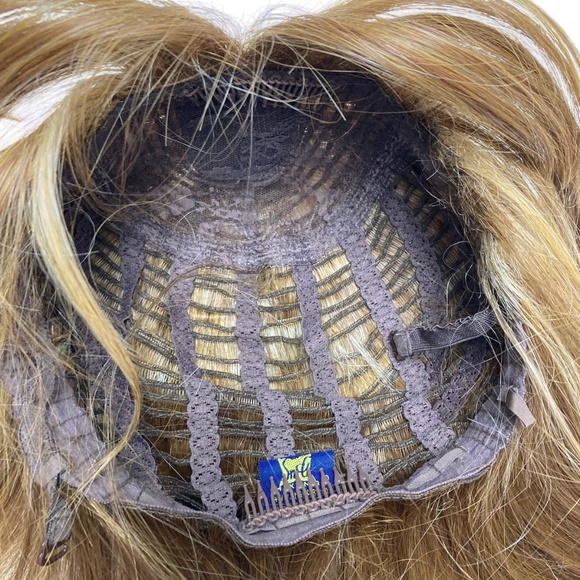 wig SHAKE-N-GO red / blonde 19" long average straight bangs synthetic 5.4oz Mod - Picture 12 of 17